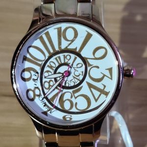 Betsey Johnson Watch - Spiral Face - Gold Tone - Alice in Wonderland